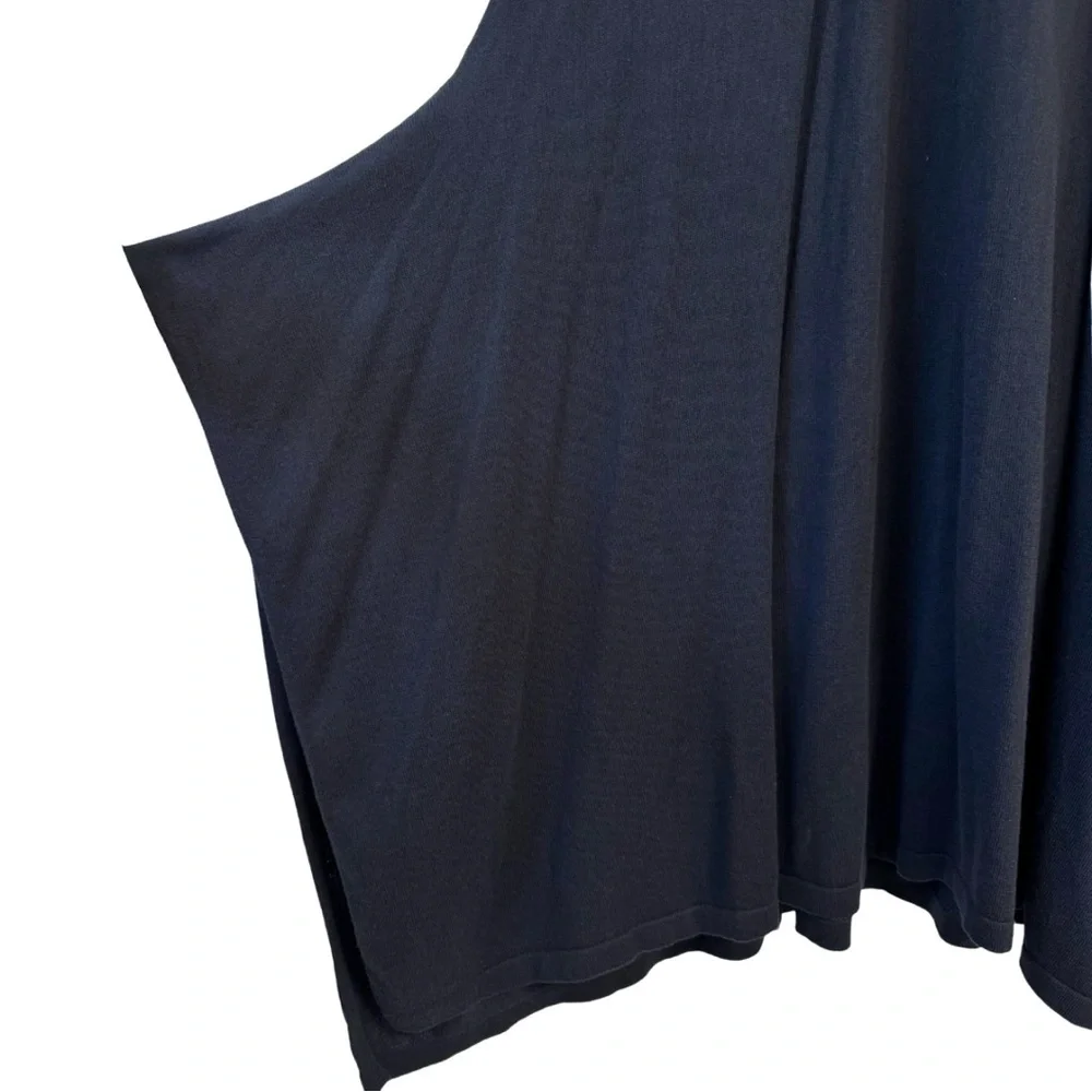 Peruvian Connection Large Sleeveless‎ Cotton Modal Ribbed Maxi Dress Navy Blue
